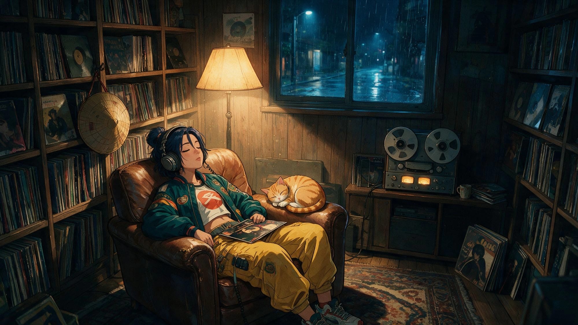 First test: Kaya in a record cellar with a straw hat on the hook – cosy, but no city in sight.